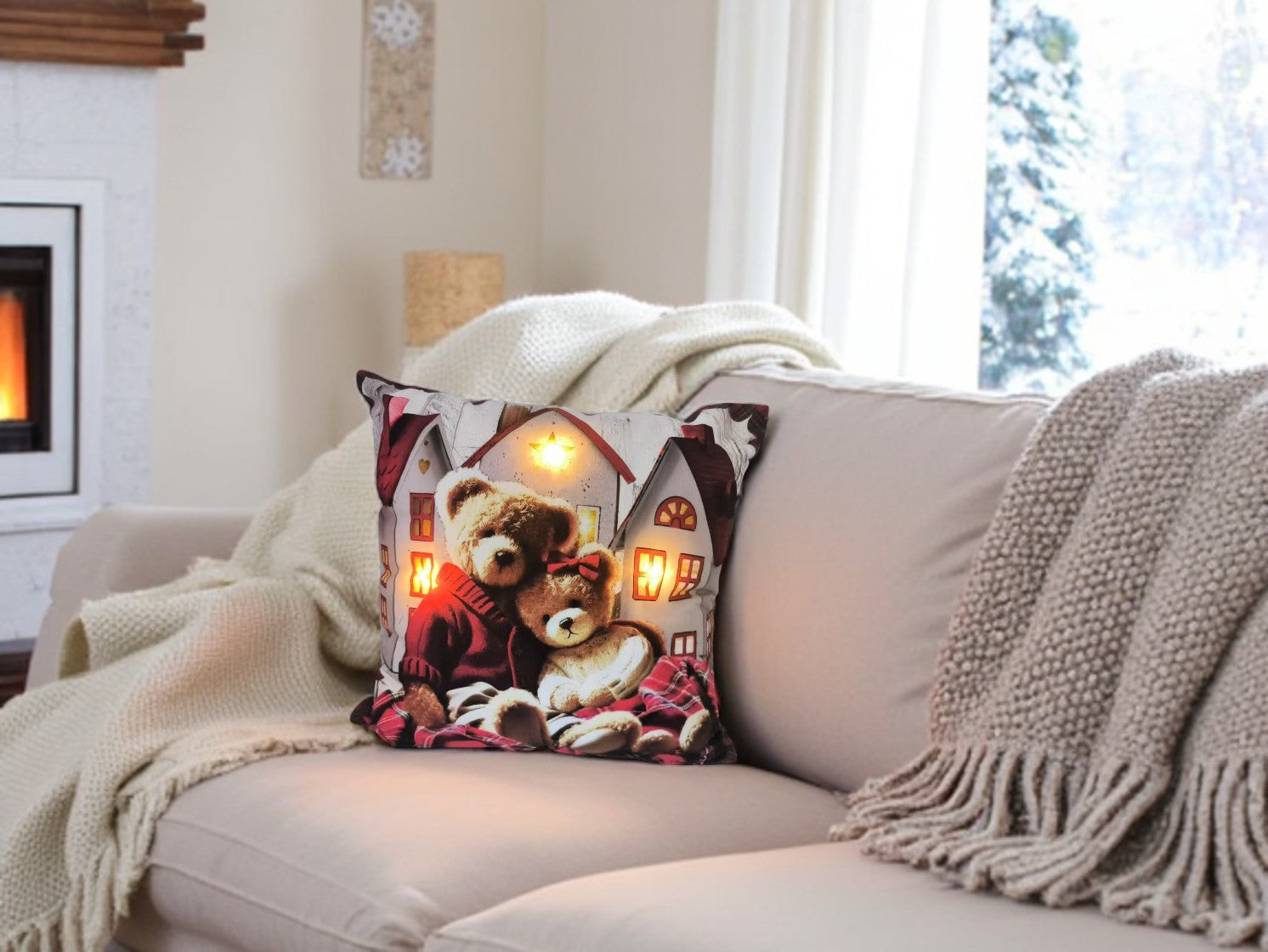 Copricuscino luminoso